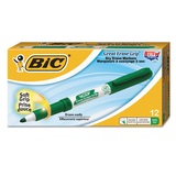 Bic BICGDE11GN Great Erase Grip Fine Point Dry Erase Marker, Green, Dozen