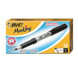 Bic BICGPM11BK Marking Fine Tip Permanent Marker, Tuxedo Black, Dozen