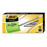 Bic BICGSM11BK Round Stic Xtra Precision & Xtra Life Ballpoint Pen, Black Ink, 1mm, Medium, Dz