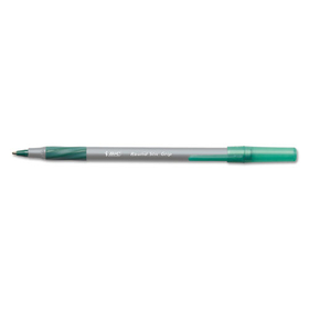 BIC CORPORATION BICGSMG11GN Round Stic Grip Xtra Comfort Ballpoint Pen, Green Ink, 1.2mm, Medium, Dozen