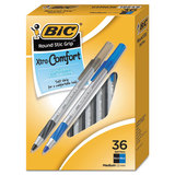 Bic BICGSMG361AST Round Stic Grip Xtra Comfort Ballpoint Pen, Black/blue, 1.2mm, Medium, 36/pack