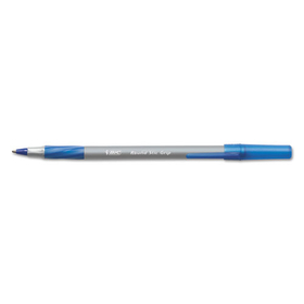 Bic BICGSMG361BE Round Stic Grip Xtra Comfort Ballpoint Pen Value Pack, Easy-Glide, Stick, Medium 1.2 mm, Blue Ink, Gray/Blue Barrel, 36/Pack