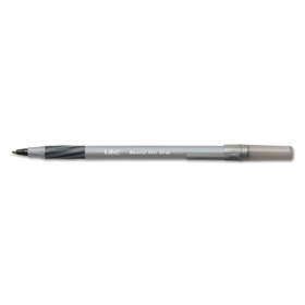 Bic BICGSMG361BK Round Stic Grip Xtra Comfort Ballpoint Pen Value Pack, Easy-Glide, Stick, Medium 1.2 mm, Black Ink, Gray/Black Barrel, 36/PK