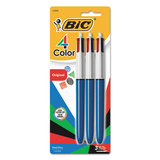 Bic BICMMP31 4-Color Retractable Ballpoint Pen, Assorted Ink, 1mm, Medium, 3/pack