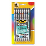 Bic BICMPLMFP241 Xtra-Precision Mechanical Pencil Value Pack, 0.5 mm, HB (#2), Black Lead, Assorted Barrel Colors, 24/Pack