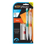 BIC MPMX9P21 Velocity Max Pencil, 0.9 mm, HB (#2), Black Lead, Assorted Barrel Colors, 2/Pack