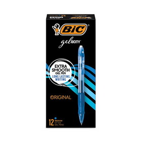 BIC CORPORATION BICRLC11BE Gel-Ocity Retractable Gel Pen, Blue Ink, .7mm, Medium, Dozen