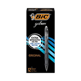 BIC CORPORATION BICRLC11BK Gel-Ocity Retractable Gel Pen, Black Ink, .7mm, Medium, Dozen