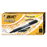 Bic BICSCSM11BK Soft Feel Retractable Ballpoint Pen, Black Ink, 1mm, Medium, Dozen