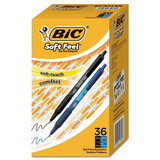Bic BICSCSM361AST Soft Feel Ballpoint Pen Value Pack, Retractable, Medium 1 mm, Assorted Ink and Barrel Colors, 36/Pack