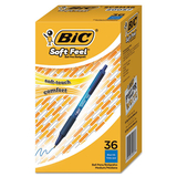 Bic SCSM361-BE Soft Feel Retractable Ballpoint Pen, Blue, 1mm, Medium, 36/Pack