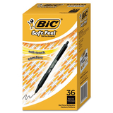 Bic SCSM361-BK Soft Feel Retractable Ballpoint Pen, Black, 1mm, Medium, 36/Pack