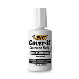 Bic BICWOC12DZ Cover-It Correction Fluid, 20 Ml Bottle, White, Dozen