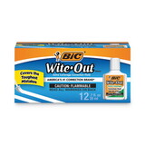 BIC WOFEC12 WHI Wite-Out Extra Coverage Correction Fluid, 20 ml Bottle, White, 1/Dozen