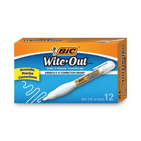 BIC BICWOSQP11 Wite-Out Shake 'n Squeeze Correction Pen, 8 mL, White