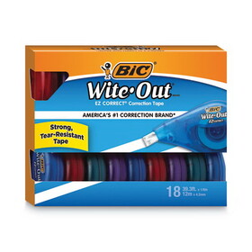 BIC WOTAP18 Wite-Out EZ Correct Correction Tape, Non-Refillable, 1/6" x 472", 18/Pack