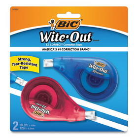 BIC CORPORATION BICWOTAPP21 Wite-Out Ez Correct Correction Tape, Non-Refillable, 1/6" X 472", 2/pack