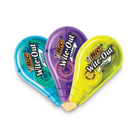 BIC WOTM11 Wite-Out Brand Mini Correction Tape, Non-Refillable, 1/5" w x 26.2 ft, Assorted