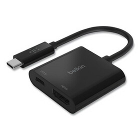 Belkin BLKAVC002BKBL USB-C to HDMI + Charge Adapter, HDMI; USB-C(F); USB-C(M), 2.53", Black