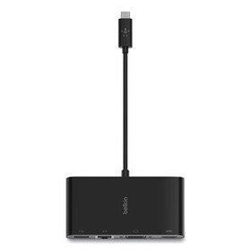 Belkin BLKAVC005BKBL USB-C Multimedia Adapter, HDMI/Ethernet/USB-A/USB-C/VGA, 4.33", Black