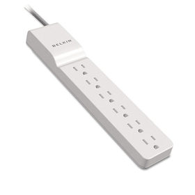 Belkin BLKBE10600004 Home/Office Surge Protector, 6 AC Outlets, 4 ft Cord, 720 J, White