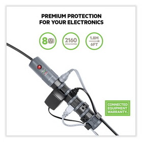 Belkin BP108000-06 Pivot Plug Surge Protector, 8 Outlets, 6 ft Cord, 1800 Joules, Black