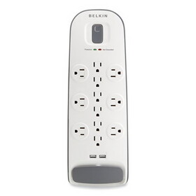 Belkin BLKBV11205006 Home/Office Surge Protector, 12 AC Outlets, 6 ft Cord, 3,996 J, White/Black