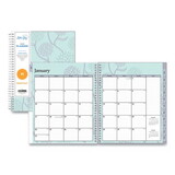 Blue Sky BLS101605 Rue Du Flore Monthly Planner, Floral Artwork, 10 x 8, Jade/Lavender Cover, 12-Month (Jan to Dec): 2025