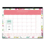 Blue Sky BLS103631 Day Designer Peyton Desk Pad Calendar, Floral Artwork, 22 x 17, Black Binding, Clear Corners, 12-Month (Jan to Dec): 2025