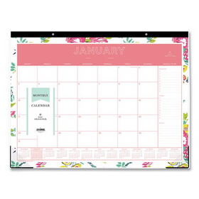 Blue Sky BLS103631 Day Designer Peyton Desk Pad Calendar, Floral Artwork, 22 x 17, Black Binding, Clear Corners, 12-Month (Jan to Dec): 2025