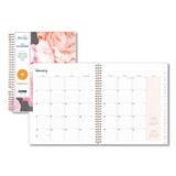 Blue Sky BLS110395 Joselyn Monthly Wirebound Planner, Floral Artwork, 10 x 8, Pink/Peach/Black Cover, 12-Month (Jan to Dec): 2025