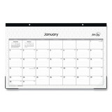 Blue Sky BLS111293 Enterprise Desk Pad, Geometric Artwork, 17 x 11, White/Gray Sheets, Black Binding, Clear Corners, 12-Month (Jan to Dec): 2025