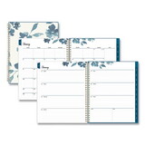 Blue Sky BLS137261 Bakah Blue Weekly/Monthly Planner, Floral Artwork, 11 x 8.5, Blue/White Cover, 12-Month (Jan to Dec): 2025