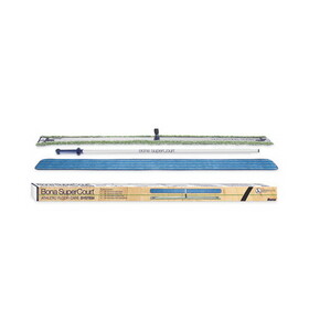 Bona WM710013471 SuperCourt Athletic Floor Care System, 60"Microfiber Head, 66"Handle, Alum/Blue