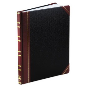 Boorum & Pease BOR1602123F Extra-Durable Bound Book, Single-Page Record-Rule Format, Black/Maroon/Gold Cover, 11.94 x 9.78 Sheets, 300 Sheets/Book