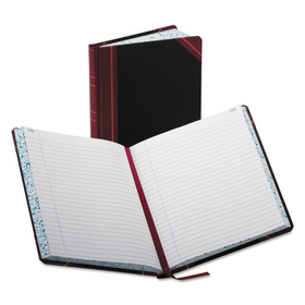 Boorum & Pease BOR38300R Account Record Book, Record-Style Rule, Black/Red/Gold Cover, 9.25 x 7.31 Sheets, 300 Sheets/Book