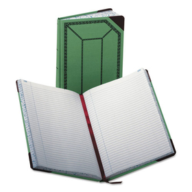 Boorum & Pease BOR6718300R Account Record Book, Record-Style Rule, Green/Black/Red Cover, 12.13 x 7.44 Sheets, 300 Sheets/Book