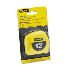 STANLEY BOSTITCH 30-485 Power Return Tape Measure w/Belt Clip, 1/2" x 12ft, Yellow