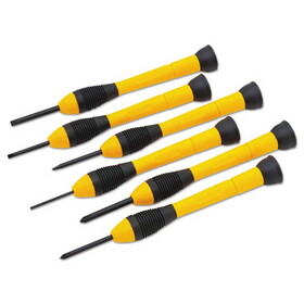 Stanley BOS66052 6-Piece Precision Screwdriver Set, Black/Yellow