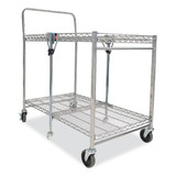 Bostitch BOSBSACLGCR Stowaway Folding Carts, 2 Shelves, 35w x 37.25d x 22h, Chrome, 250 lb Capacity