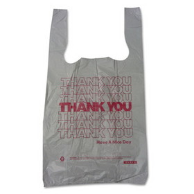Barnes Paper BPC10519THYOU Thank You High-Density Shopping Bags, 10" x 19", White, 2,000/Carton
