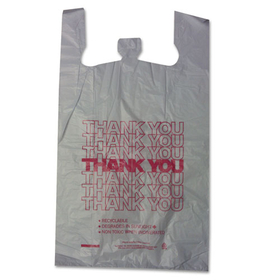 Barnes Paper BPC18830THYOU Thank You High-Density Shopping Bags, 18" x 30", White, 500/Carton