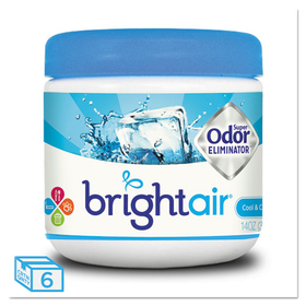 BRIGHT Air BRI900090CT Super Odor Eliminator, Cool and Clean, Blue, 14 oz Jar, 6/Carton