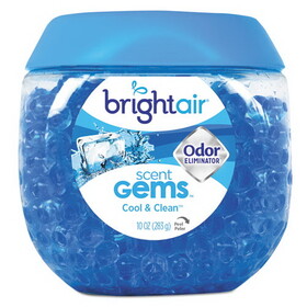 BRIGHT Air BRI900228CT Scent Gems Odor Eliminator, Cool and Clean, Blue, 10 oz Jar, 6/Carton