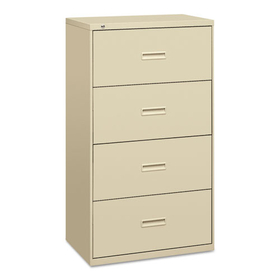 Basyx BSX434LL 400 Series Lateral File, 4 Legal/Letter-Size File Drawers, Putty, 30" x 18" x 52.5"