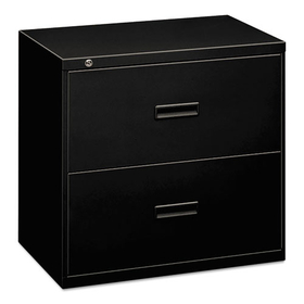 Basyx BSX482LP 400 Series Lateral File, 2 Legal/Letter-Size File Drawers, Black, 36" x 18" x 28"