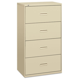 Basyx BSX484LL 400 Series Four-Drawer Lateral File, 36w X 19-1/4d X 53-1/4h, Putty