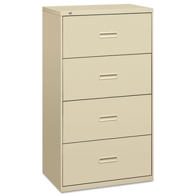 Basyx BSX484LL 400 Series Lateral File, 4 Legal/Letter-Size File Drawers, Putty, 36" x 18" x 52.5"