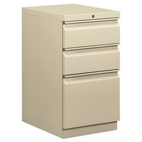 Basyx BSXHBMP2BL Mobile Pedestals, Left or Right, 3-Drawers: Box/Box/File, Legal/Letter, Putty, 15" x 20" x 28"