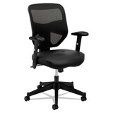 Basyx BSXVL531SB11 Vl531 Series High-Back Work Chair, Mesh Back, Padded Mesh Seat, Black Leather